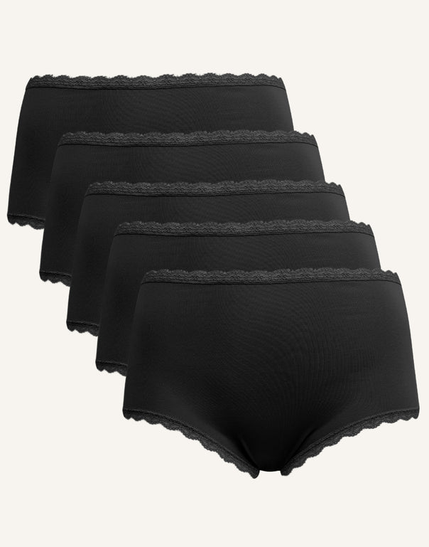 High Panty Set 5x Basic Black 
