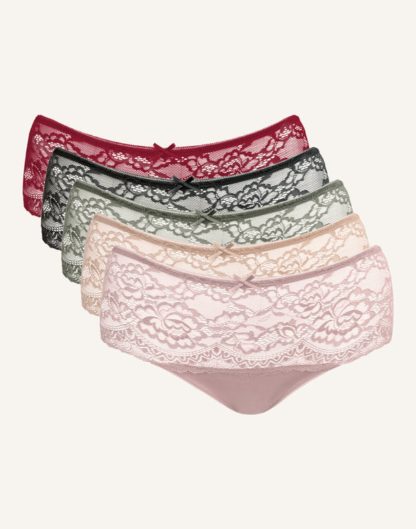 Herbst-High-Panty-Set 5x "Lace Basic"