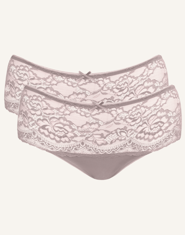 High Panty Set 2x Lace Basic Taupe