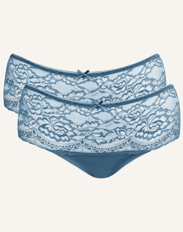 High-Panty-Set 2x "Lace Basic" teal