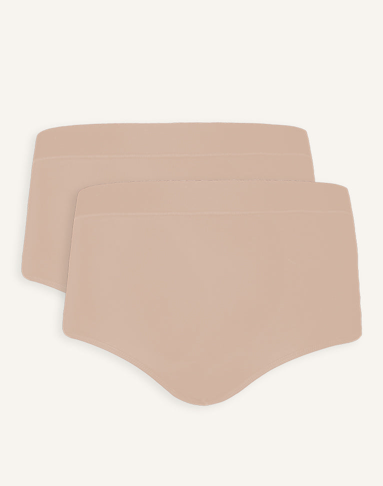 High-Waist Panty Set 2x Cozy Basic Sand