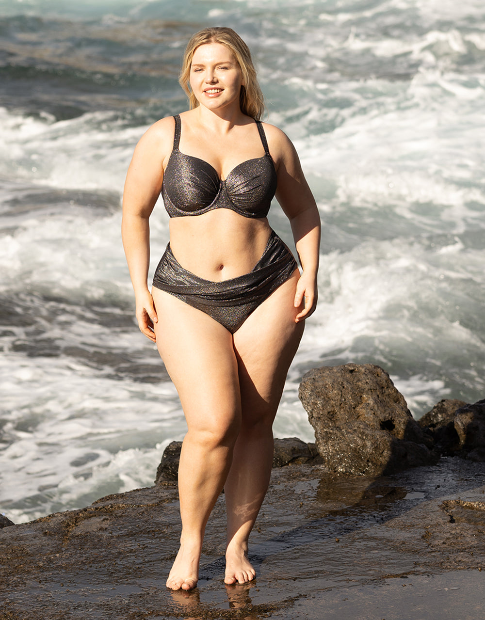 Bikini High Panty Valencia Glam silver