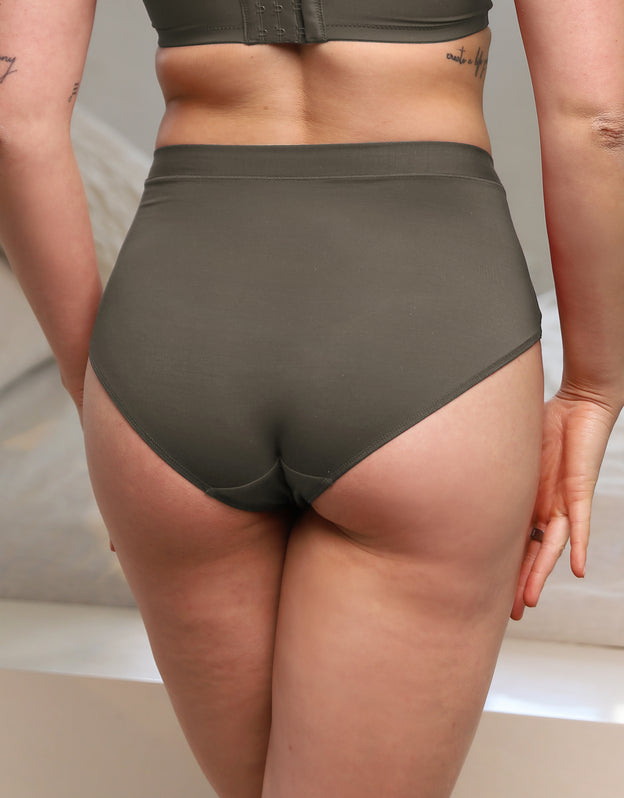 High-Panty "Cozy Basic" olive