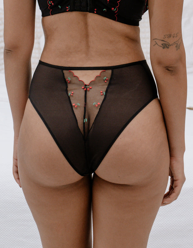 High Waist Brazilian Belle Black Cherry