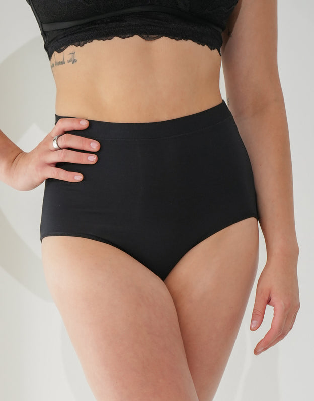 High-Waist-Panty-Set 2x "Cozy Basic" black