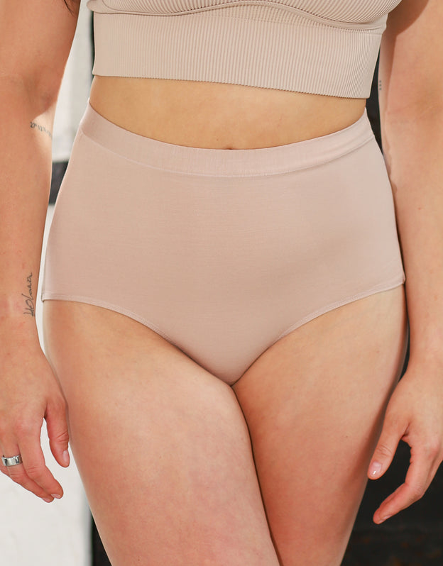 High-Waist-Panty-Set 2x "Cozy Basic" sand