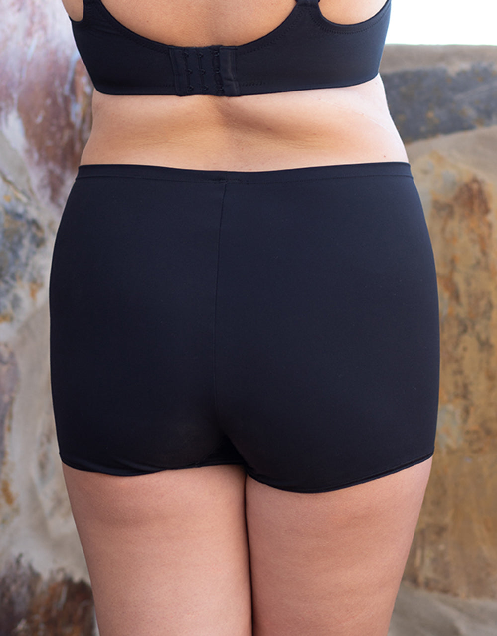 High-Waist-Shorts-Set 2x "Basic" black