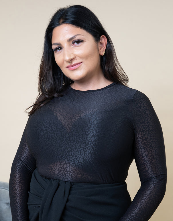Long-Sleeve Top Leo black