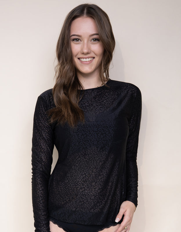 Long-Sleeve Top Leo black